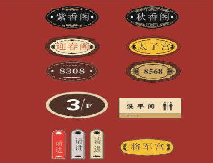 大关门牌设计制作三要素。