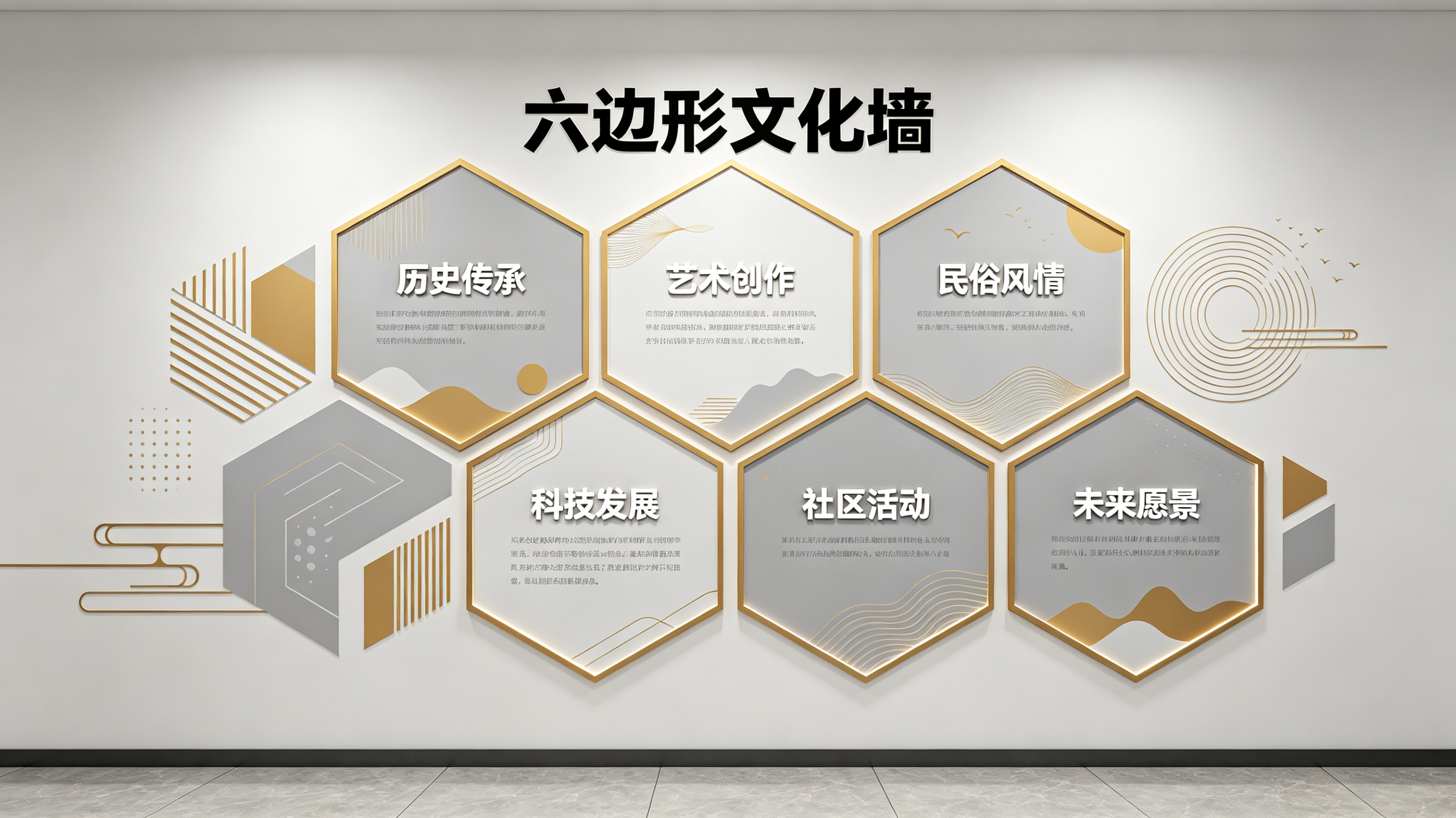 大关企业文化墙 | 六边形信息美学